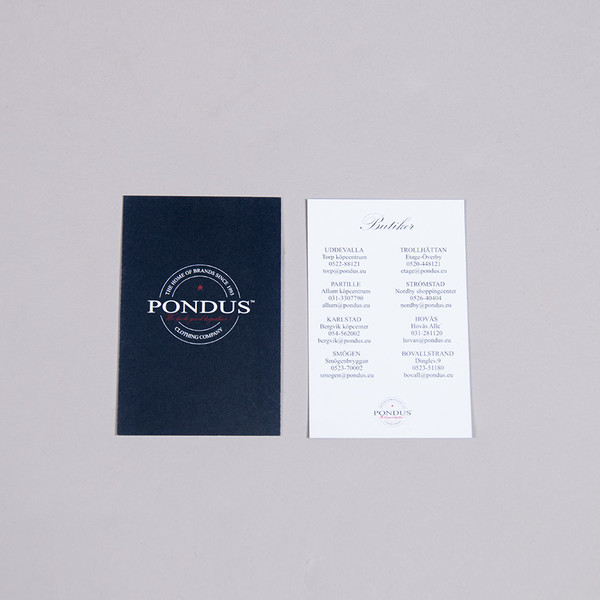 PONDUS - Butikskort 85x55mm (100st/fp)
