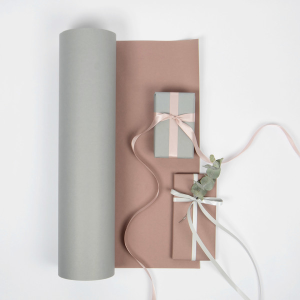 Presentpapper - Grå / Dusty Pink