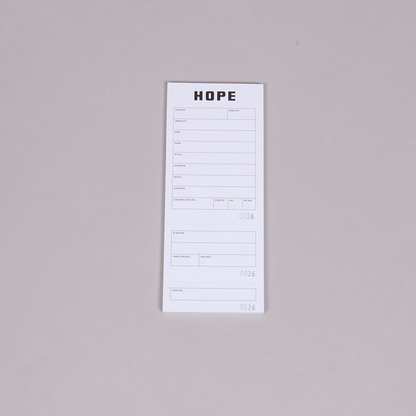 Hope - Tailor Sheet / Notebook