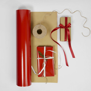Presentpapper - Röd / Guld - Bild 1
