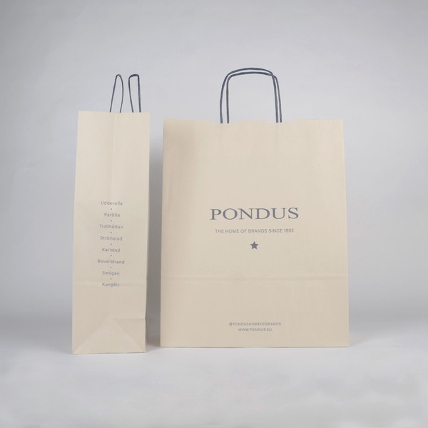 PONDUS - Papperspåse tvinnade handtag - S