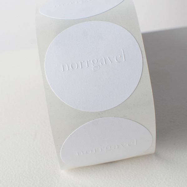 Norrgavel - Etikett rund 40 mm vit (500st/fp)