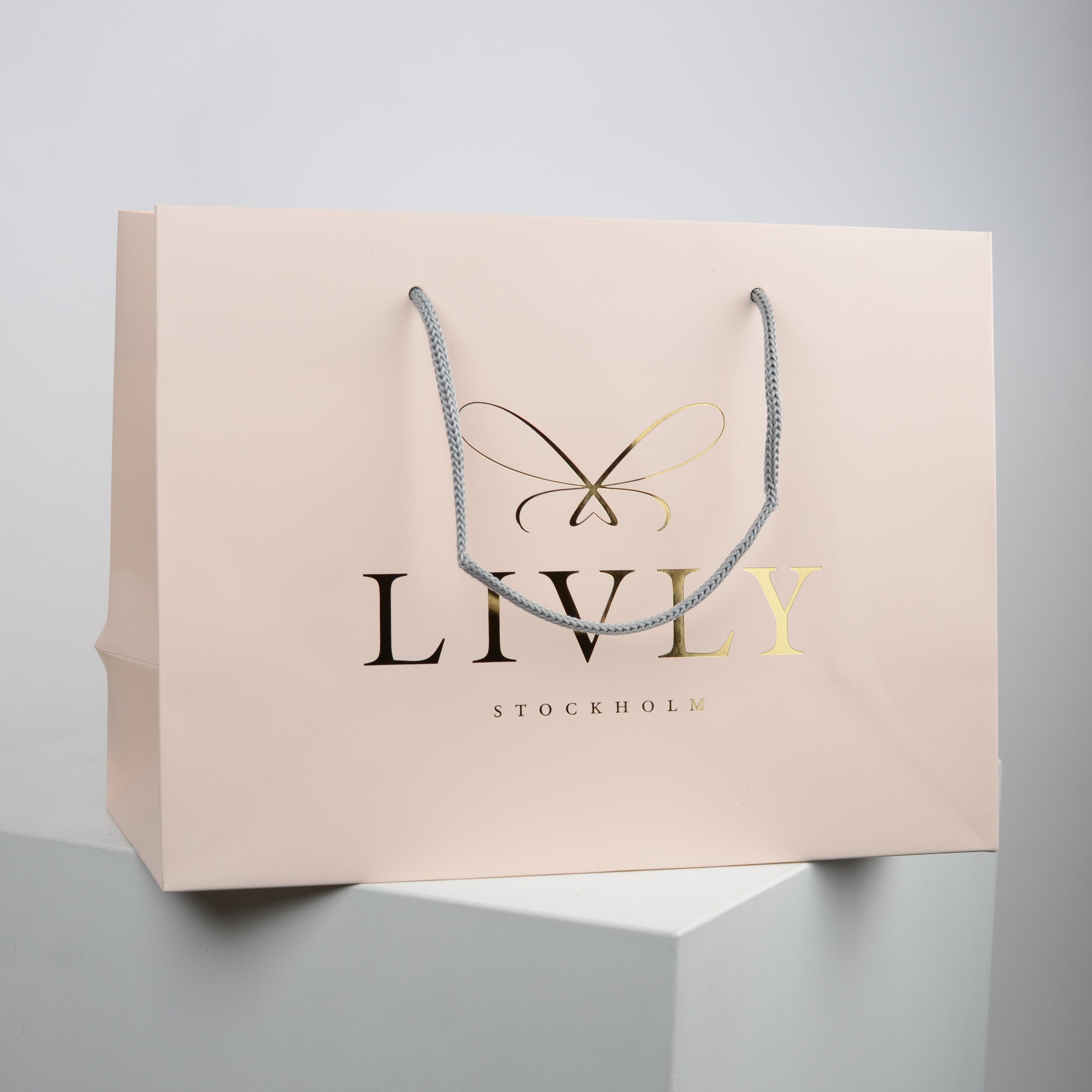 LIVLY - Exklusiv Papperspåse Rosa, Medium 200 st/fp - Bild 1