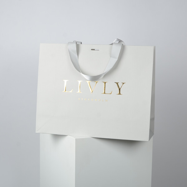 LIVLY - Exklusiv Papperspåse Grå, Large 100st/fp